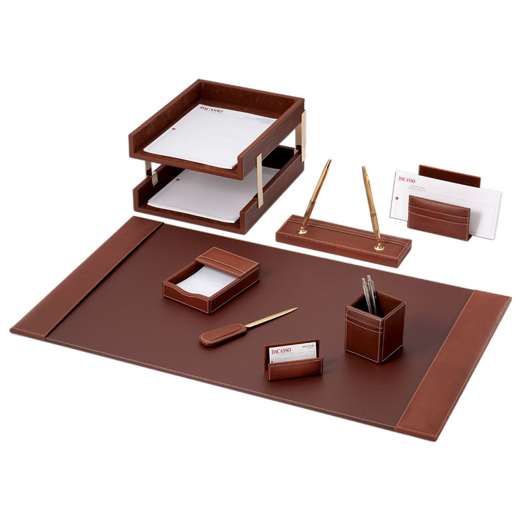 Dacasso Leather Desk Organizer Set Wayfair